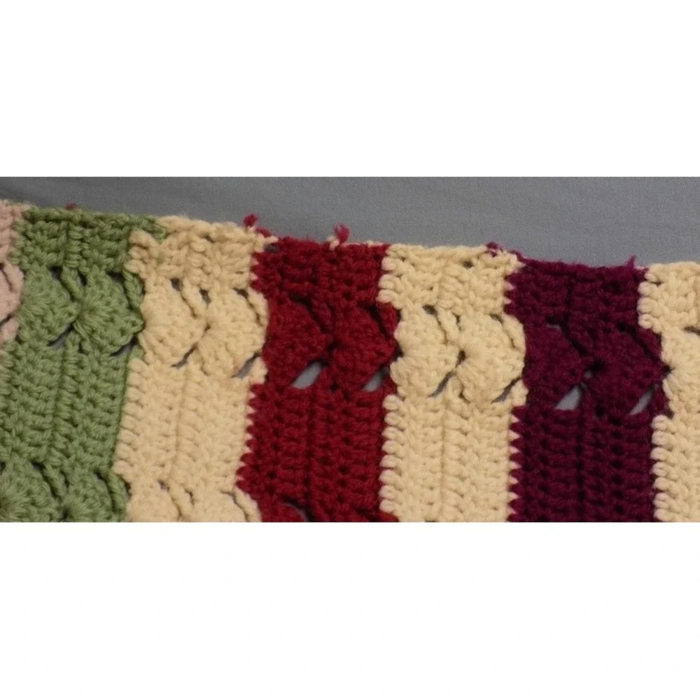 Vintage Striped Grannycore Afghan 47